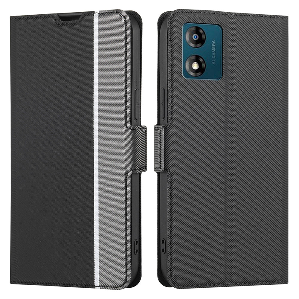 For Motorola Moto E13 4G Anti-drop Cover Twill Texture Stand Flip Leather Phone Case with Card Slots For Motorola Moto E13 4G Anti-drop Cover Twill Texture Stand Flip Leather Phone Case with Card Slots